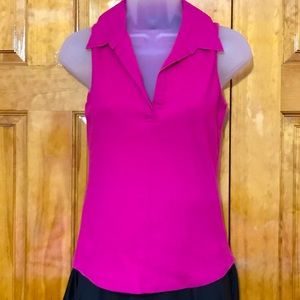 Ladies New York & Co. Pink Collared Tank Top Ribbed Blouse 
Size Small 4 - 6
96…